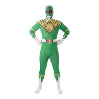 Power Rangers Men\'s 2nd Skin Green Ranger Fancy Dress - M