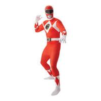 Power Rangers Men\'s 2nd Skin Red Ranger Fancy Dress - XL