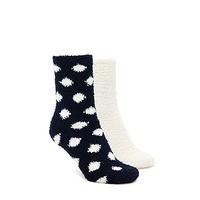 Polka Dot Fuzzy Socks - 2 Pack