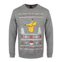 pokemon mens dancing pikachu christmas jumper extra large grey sw50457 ...
