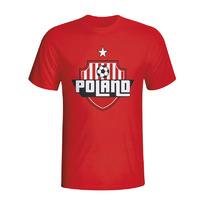 poland country logo t shirt red