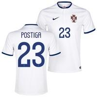 Portugal Away Shirt 2014/15 White with Postiga 23 printing, White