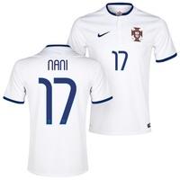 Portugal Away Shirt 2014/15 White with Nani 17 printing, White