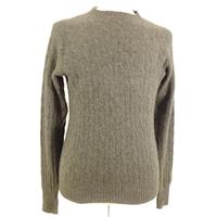 Polo by Ralph Lauren Size M High Quality Soft and Luxurious Pure Cashmere Green Cable Knit Jumper