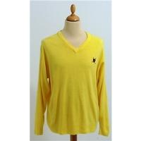 Polo Size XX L Sun Yellow V neck Cashmere Jumper