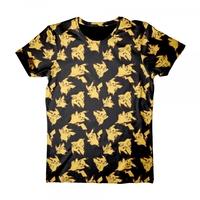 pokemon pikachu all over print large t shirt blackyellow