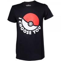 Pokemon I Choose You Mens Small Black T-Shirt