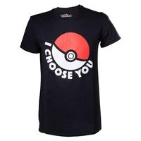 Pokemon I Choose You Mens Large Black T-Shirt