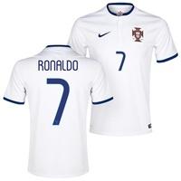 Portugal Away Shirt 2014/15 White with Ronaldo 7 printing, White