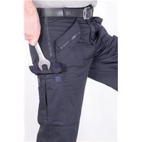 portwest action trousers polycotton reinforced multiple pockets navy t ...