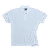 portwest polyester cotton rib knitted collar polo shirt white extra la ...