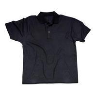 Portwest Polyester and Cotton Rib-Knitted Collar Polo Shirt Black (Extra Large)