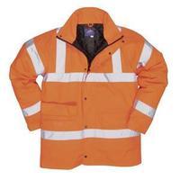 Portwest High Visibility Railtrack Jacket Polyester Resistant Finish Orange (Medium)