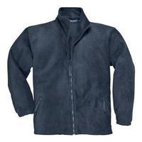 portwest heavy fleece jacket polyester zipped pockets navy large