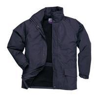 Portwest Arbroath Jacket Fleece Lined Two-Way Zip with Double Storm Flap Navy (Extra Large)