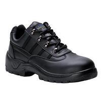 Portwest S1P Trainer Shoes Steel Midsole Buffalo Leather Chemical Resist Black (Size 8)