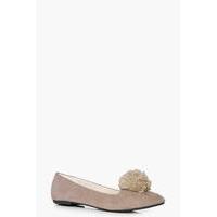 pom slipper ballet taupe