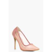 pointed toe mesh court heels blush