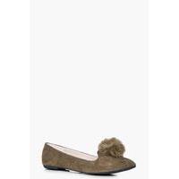 Pom Slipper Ballet - khaki