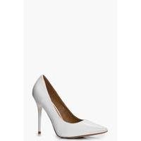 Pointed Toe Stiletto Court - white