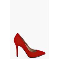 pointed court heels red