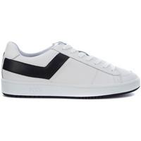 pony sneaker in black and white leather mens trainers in white