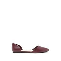 Pointed Faux Leather Flats