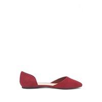 Pointed Faux Suede Flats