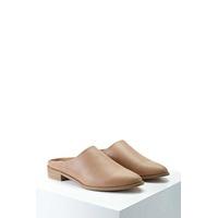 Pointed Faux Leather Mules