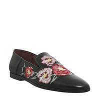 Poste Fiore Embroidered Loafer BLACK LEATHER