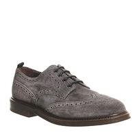 poste caeser brogue grey suede