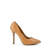 pointed toe faux leather court shoes