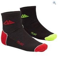 polaris am merino socks 2 pairs size 3 5 colour black lime