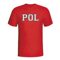 poland country iso t shirt red kids