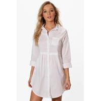 Pocket Shirt Dress - white