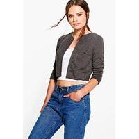 ponte crop edge to edge jacket grey