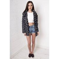 Polka Dot Rainmac Jacket in Black & White