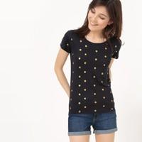 Polka Dot T-Shirt with Metallic Fibres