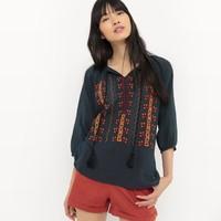 Pom Pom Peasant Blouse