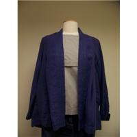 Poetry Dark Blue Linen Jacket Poetry - Blue - Casual jacket / coat