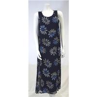Pomodoro Size 14 Navy Flower Print Summer Dress Pomodoro - Size: 14 - Blue - Summer