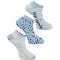 polly 3 pack assorted print trainer socks in cashmere blue light grey  ...