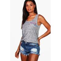 pom pom pocket jersey beach vest grey