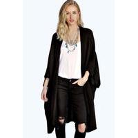 pocket cape cardigan black