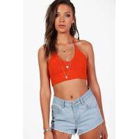 Polly Knitted Bralet - burnt orange