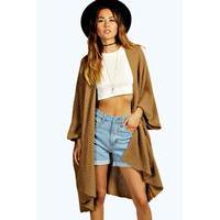 pocket cape cardigan camel