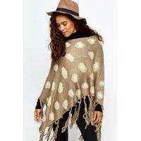 Polka Dot Fringed Poncho