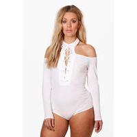 Poppy Eyelet Lace Up Body - white