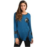 pomme rouge top leonie womens blouse in blue