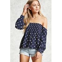 Polka Dot Off-the-Shoulder Top